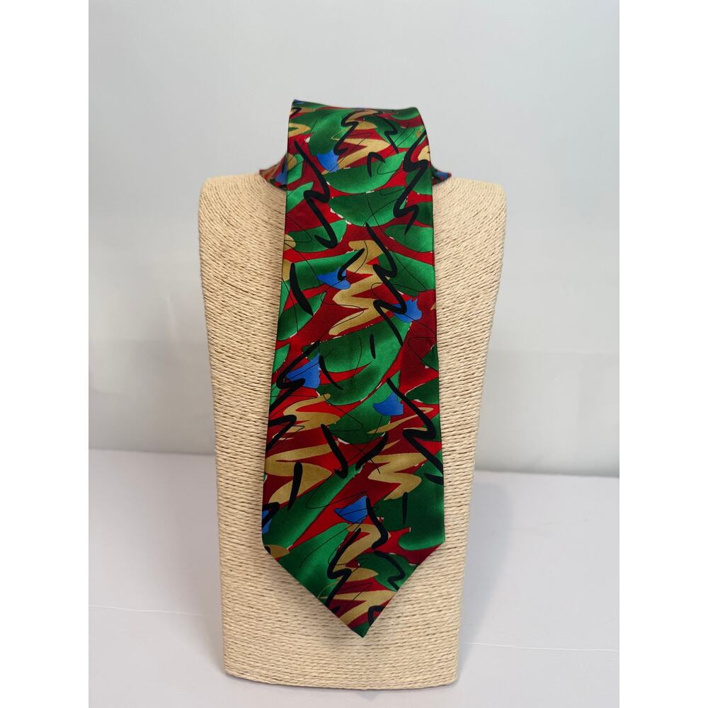 J Garcia Green Tree Limited Edition Silk Tie Collection 43 Red Green Gold Art - Picture 6 of 10